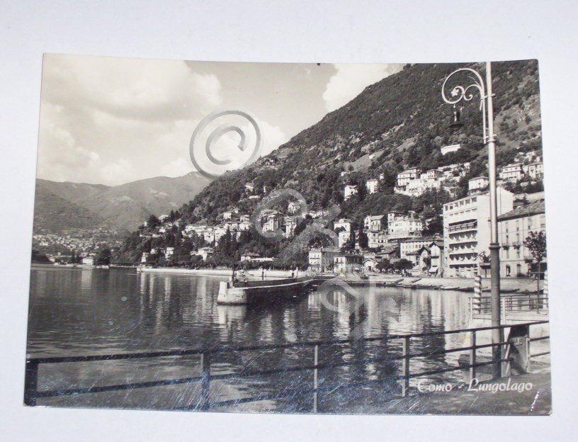 Cartolina Como - Lungomare 1956.