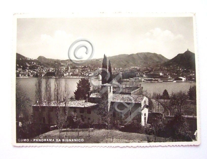 Cartolina Como - Panorama da Bignanico 1938.