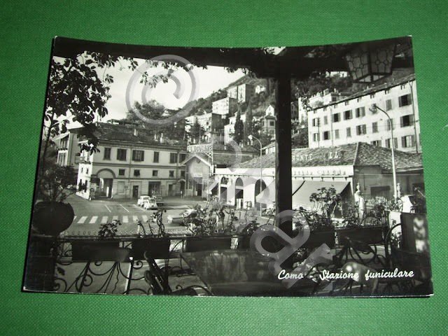 Cartolina Como - Stazione funiculare 1950 ca