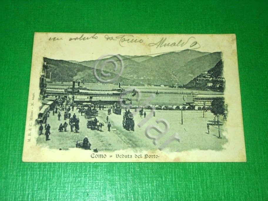 Cartolina Como - Veduta del Porto 1900 ca.