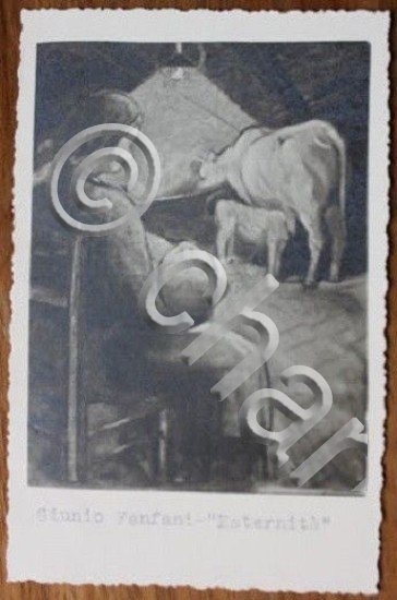 Cartolina con Autografo artista e pittore Giulio Fanfani anni '30