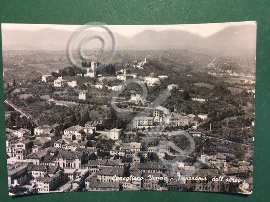 Cartolina Conegliano Veneto - Panorama Dall'Aereo - 1964 ca.