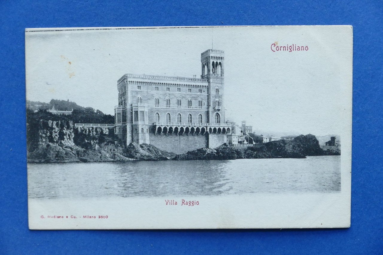 Cartolina Cornigliano - Villa Raggio - 1900 ca..