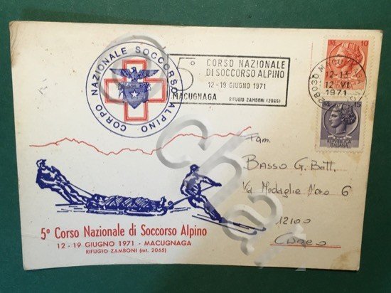 Cartolina Corso Nazionale Soccoroso Alpinio - 1971