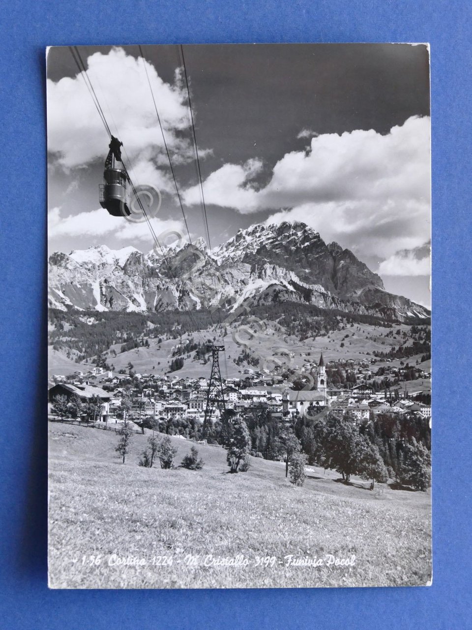 Cartolina Cortina - Monte Cristallo - Funivia Pocol - 1960.