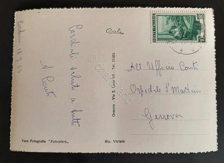 Cartolina Cortino di Casella - 1953