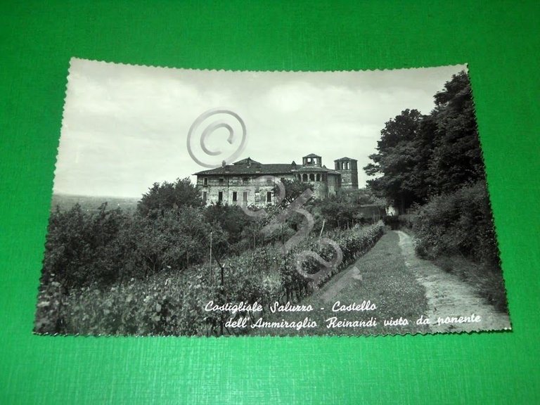 Cartolina Costigliole Saluzzo - Castello dell' Ammiraglio Reinandi 1950 ca | Immagine Gallery 2