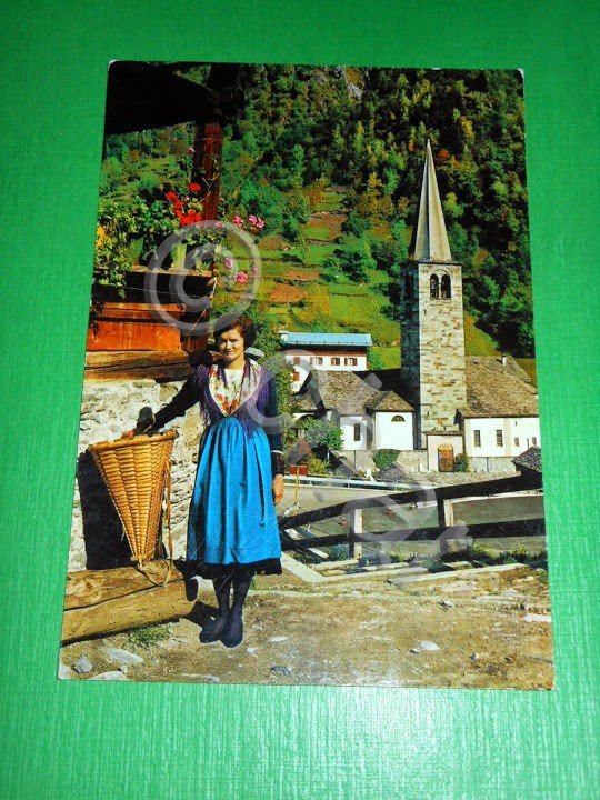 Cartolina Costume di Alagna ( Vercelli ) 1966.