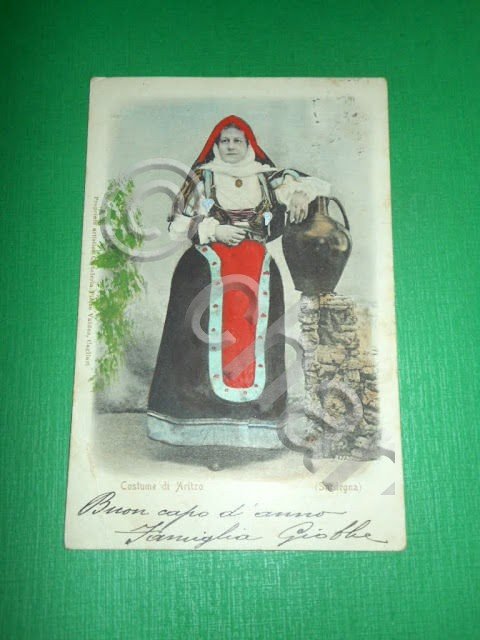 Cartolina Costume di Aritzo ( Nuoro ) 1901