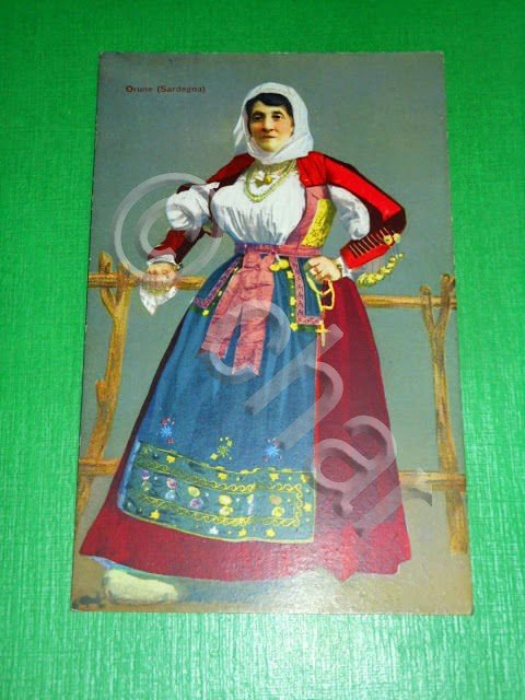 Cartolina Costume di Orune ( Nuoro ) 1920 ca .