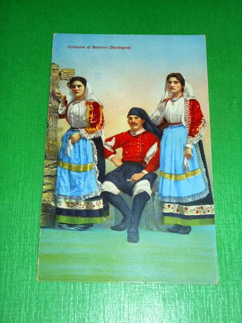 Cartolina Costume di Sennori ( Sassari ) 1920 ca .