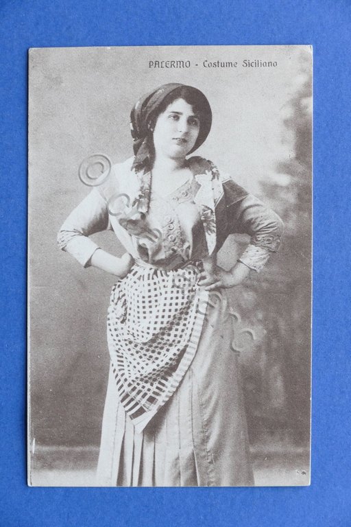 Cartolina Costumi - Palermo - Costume Siciliano - 1913.