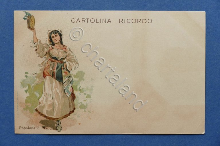 Cartolina Costumi - Popolana di Napoli - 1900 ca..