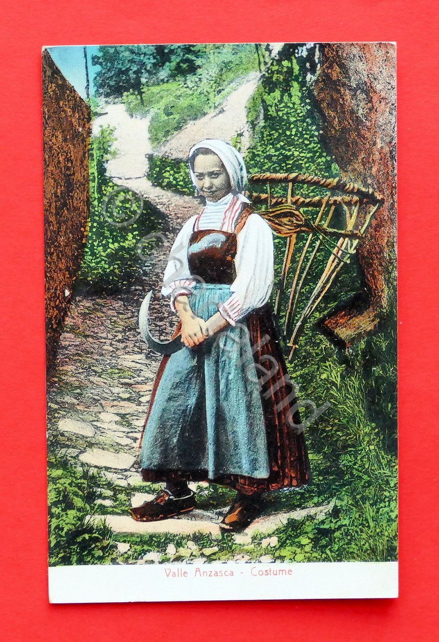 Cartolina Costumi - Valle Anzasca - Costume - 1910 ca..