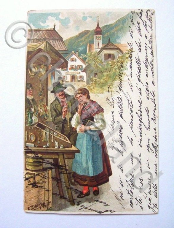 Cartolina Costumi del Trentino 1900