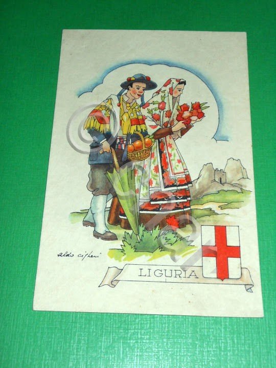 Cartolina Costumi della Liguria - Edizioni Anno Santo 1950