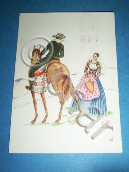 Cartolina Costumi di Sardegna - Teulada 1950