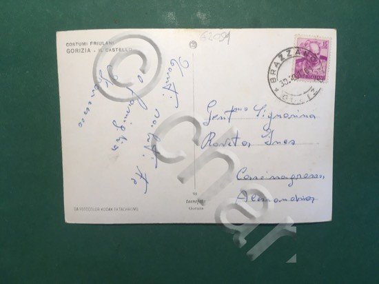 Cartolina Costumi Friulani - Gorizia - Il Castello - 1961