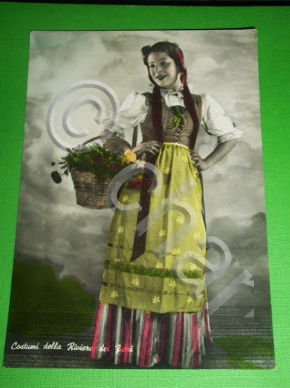 Cartolina Costumi Liguri - Donna della Liguria 1955 ca.