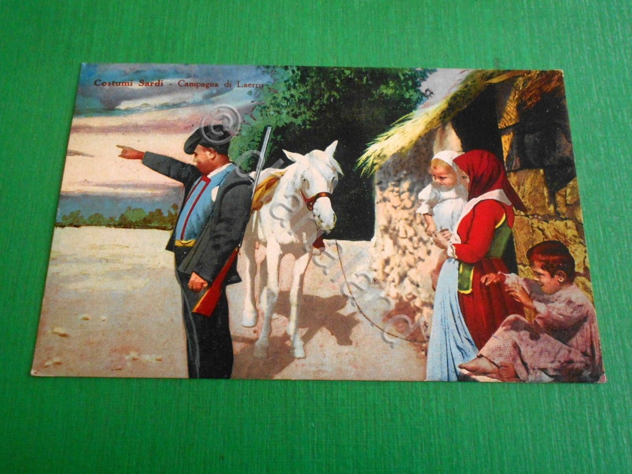 Cartolina Costumi Sardi - Campagna di Laerry 1930 ca.