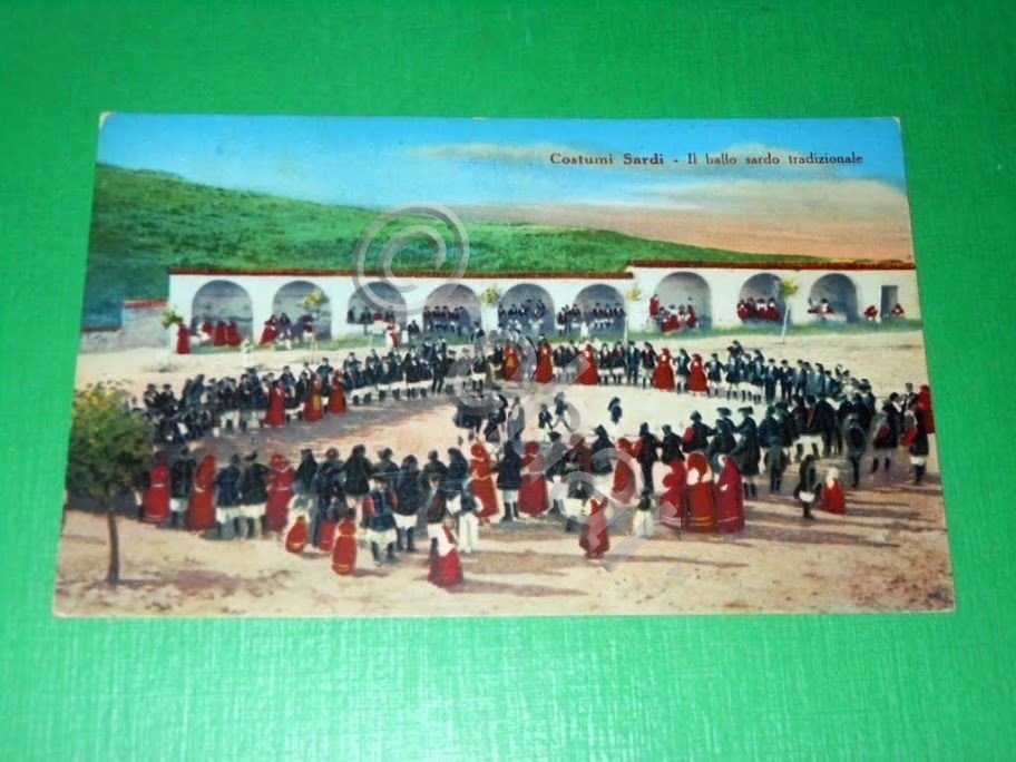 Cartolina Costumi Sardi - Il ballo sardo tradizionale 1925 ca.