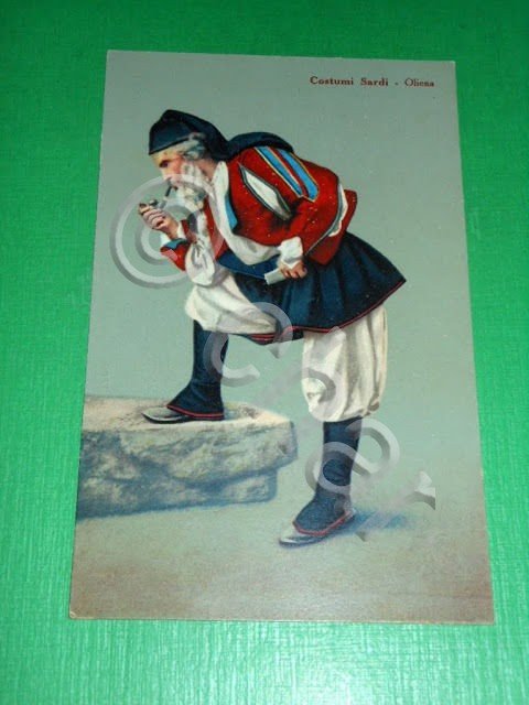 Cartolina Costumi Sardi - Oliena 1925 ca.
