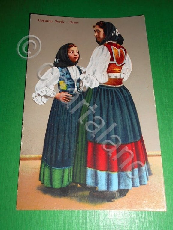 Cartolina Costumi Sardi - Orune ( Nuoro ) 1930 ca