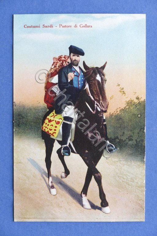 Cartolina Costumi Sardi - Pastore di Gallura - 1910 ca.