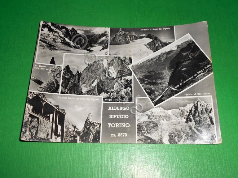 Cartolina Courmayeur - Albergo Rifugio Torino 1956