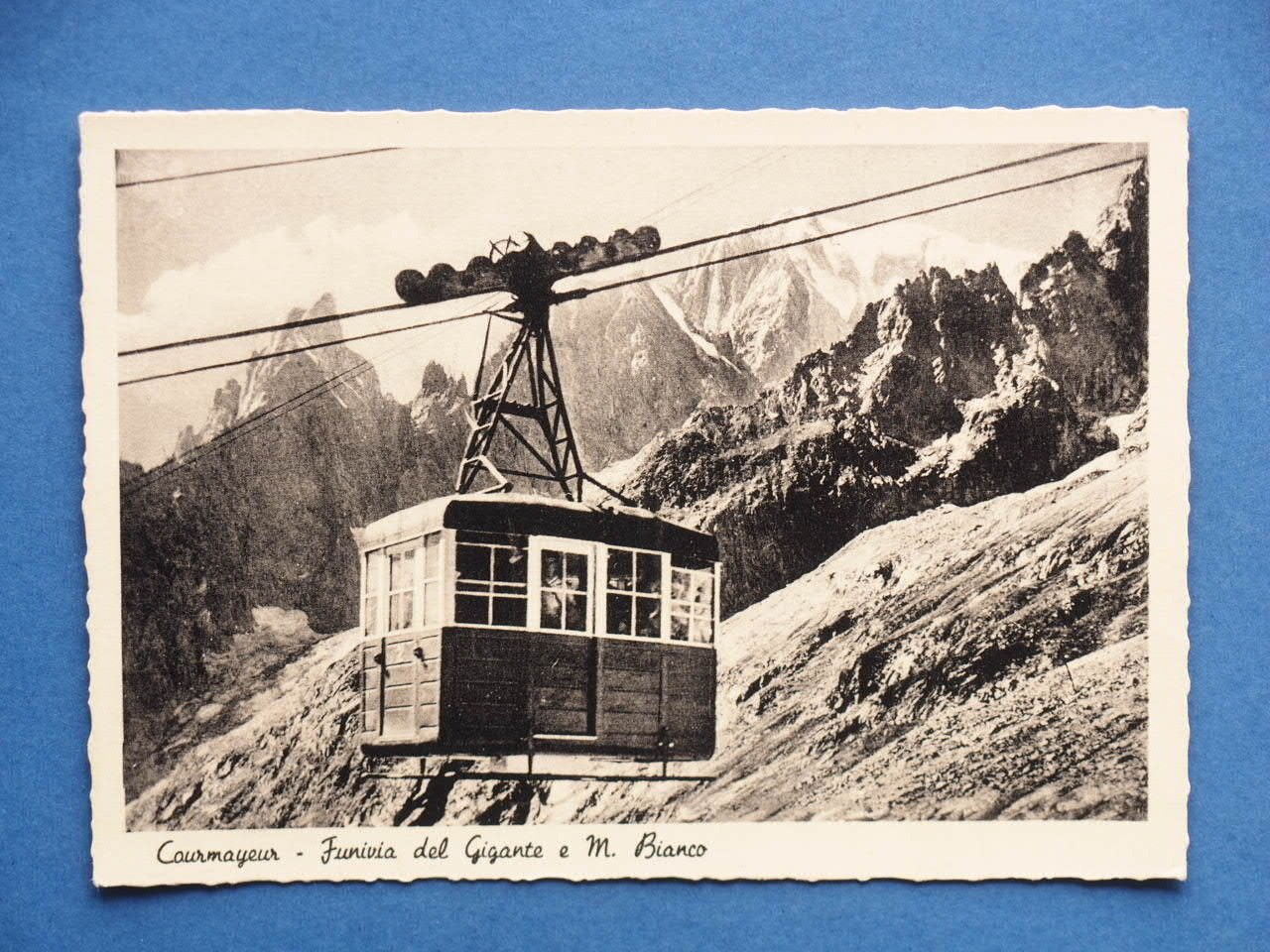 Cartolina Courmayeur - Funivia del Gigante e Monte Bianco - …