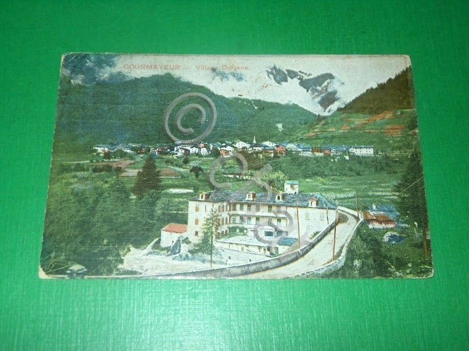 Cartolina Courmayeur - Village Dolonne 1925.