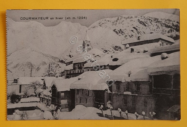 Cartolina Courmayeur en hiver - 1913