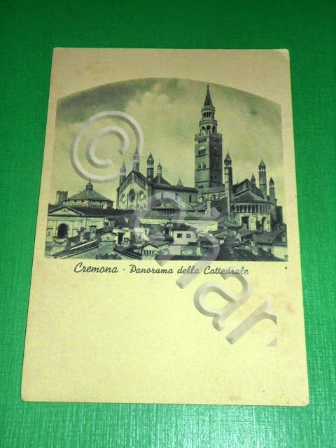 Cartolina Cremona - Panorama della Cattedrale 1955 ca.