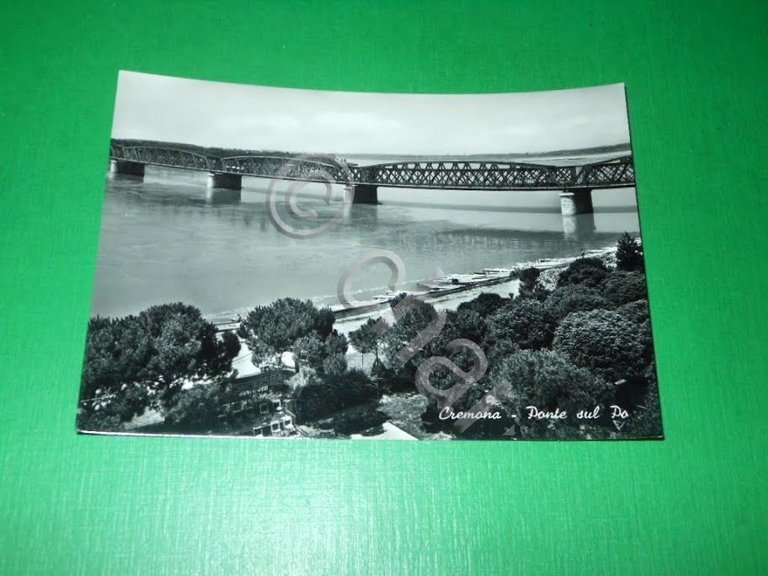 Cartolina Cremona - Ponte sul Po 1955 ca