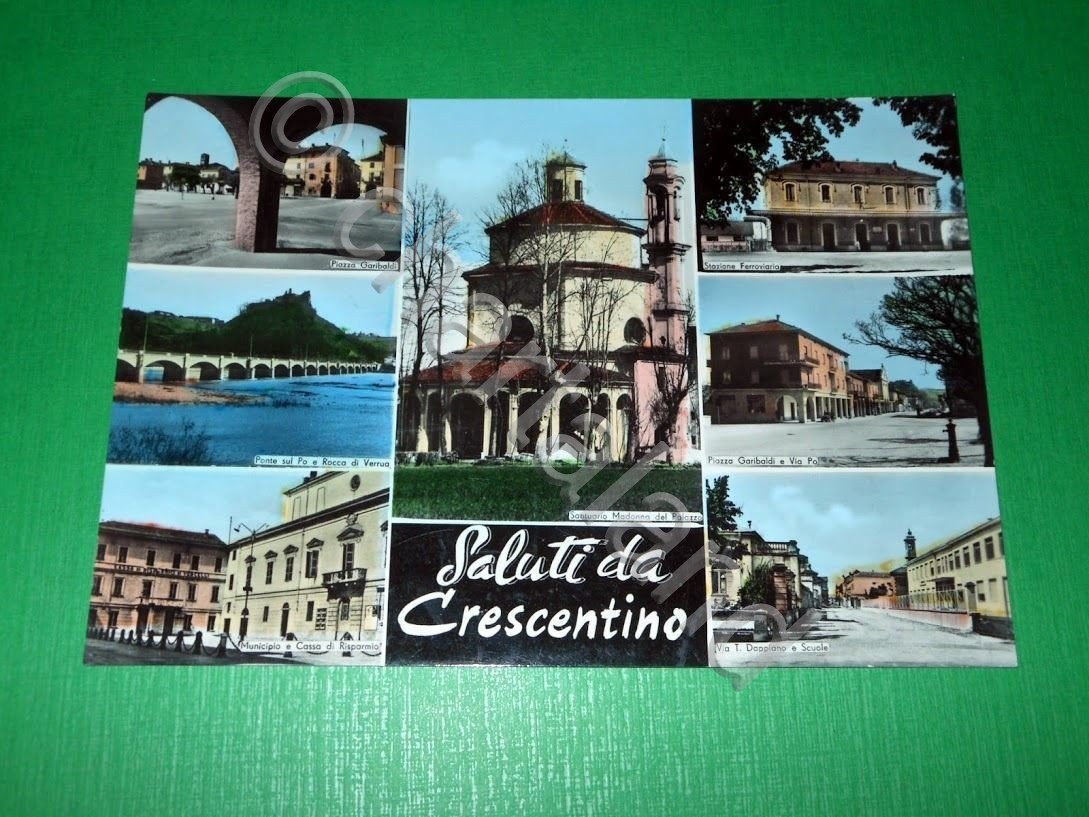 Cartolina Crescentino ( Vercelli ) - Vedute diverse 1967.