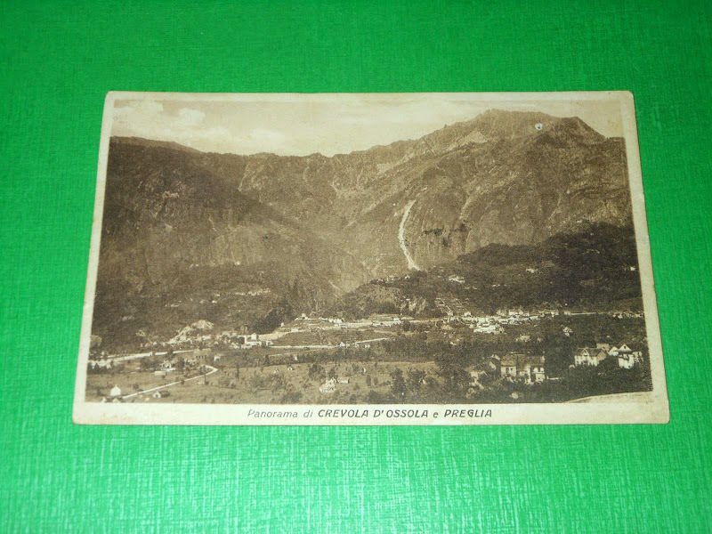 Cartolina Crevola d' Ossola e Preglia - Panorama 1926.