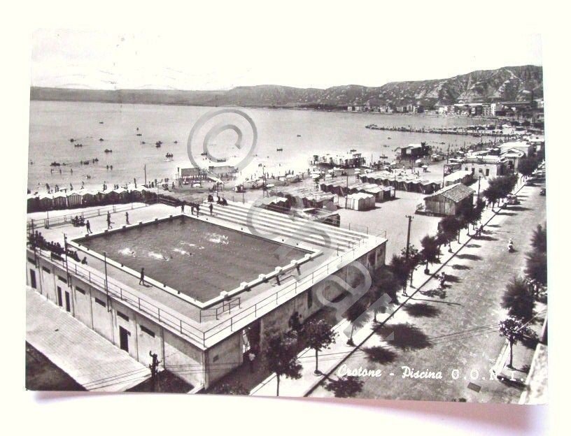 Cartolina Crotone - Piscina C.O.N.I. 1961.