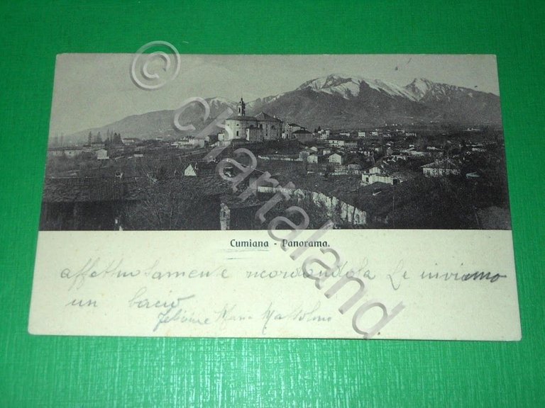 Cartolina Cumiana - Panorama 1912