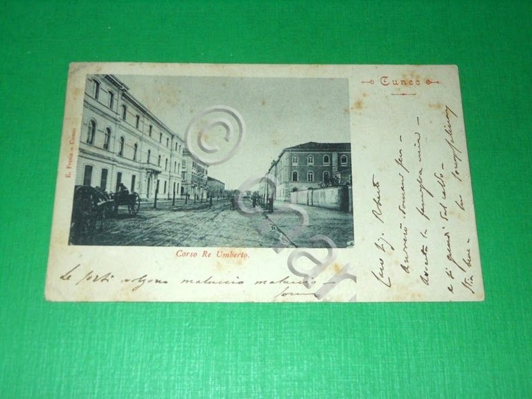 Cartolina Cuneo - Corso Re Umberto 1900