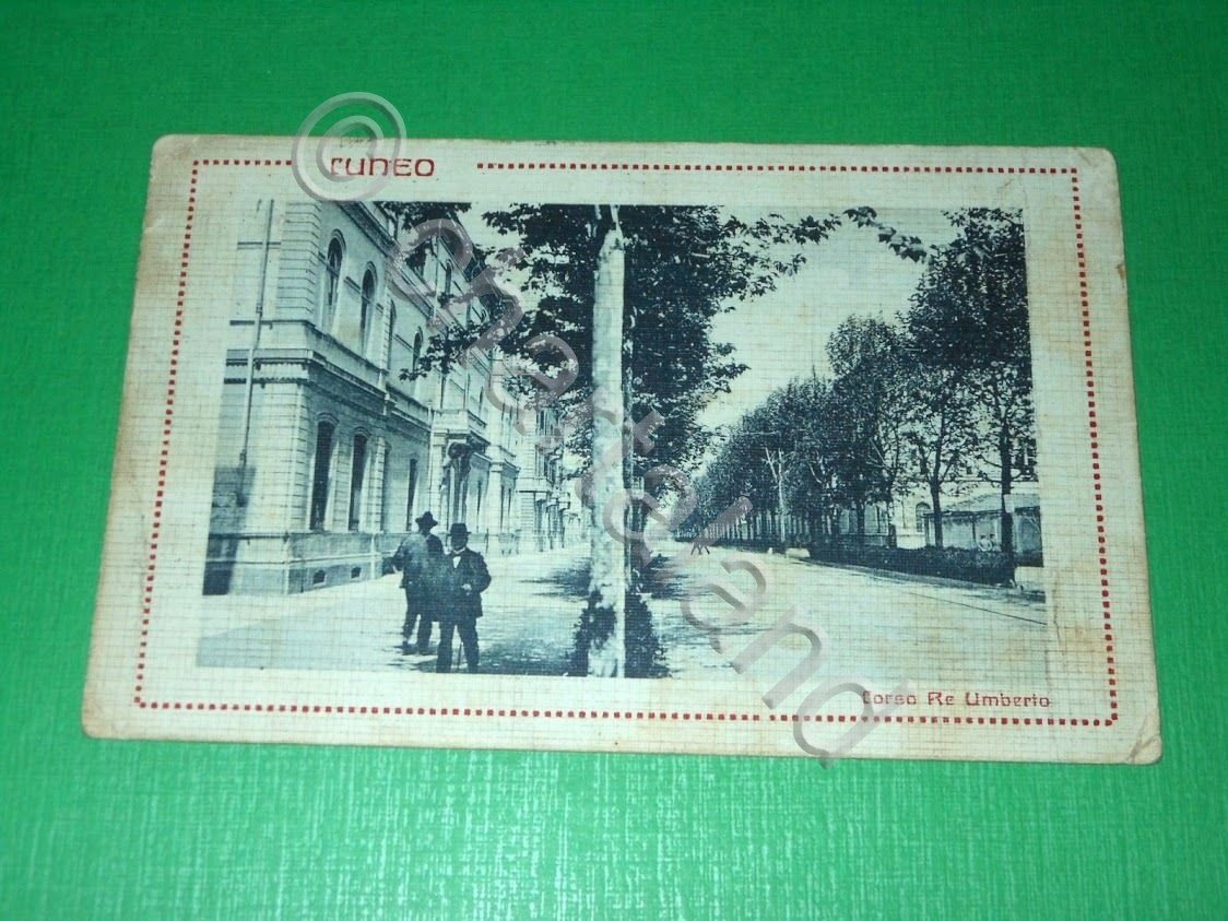Cartolina Cuneo - Corso Re Umberto 1923 ca