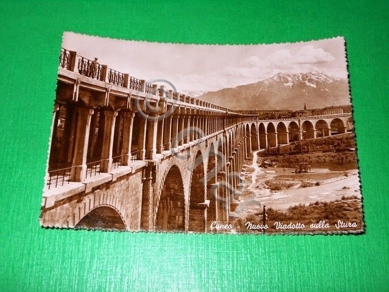 Cartolina Cuneo - Nuovo Viadotto sulla Stura 1950 ca.