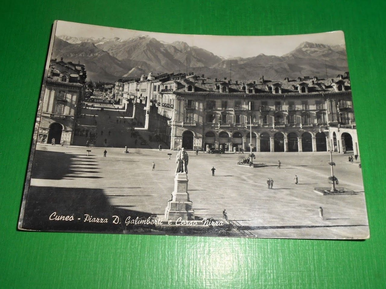 Cartolina Cuneo - Piazza D. Galimberti e Corso Nizza 1954.