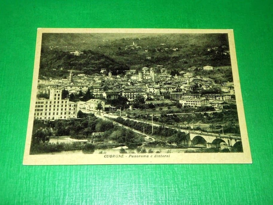 Cartolina Cuorgnè - Panorama e dintorni 1955 ca.