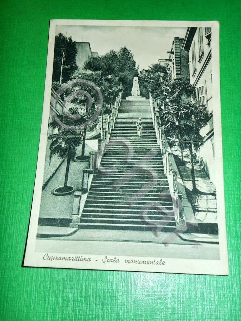 Cartolina Cupra Marittima - Scala Monumentale 1951