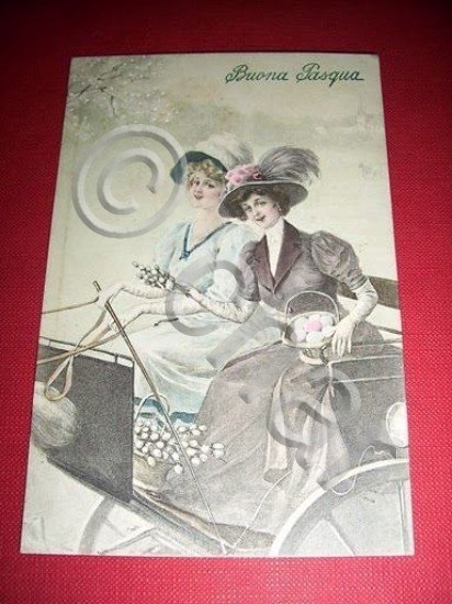 Cartolina d' epoca augurale - Buona Pasqua 1910.