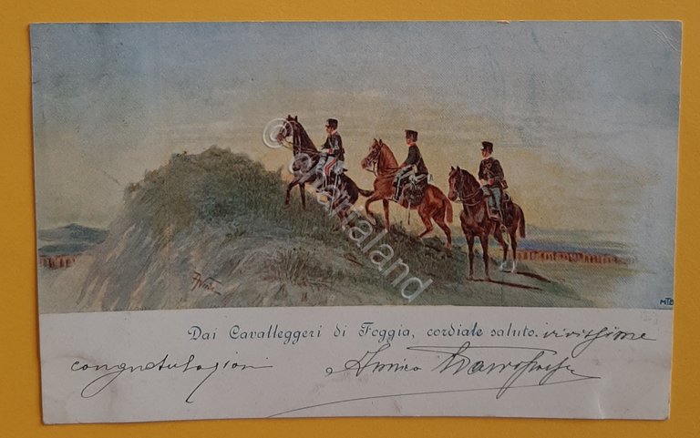 Cartolina Dai Cavalleggeri di Foggia - Cordiale Saluto - 1910