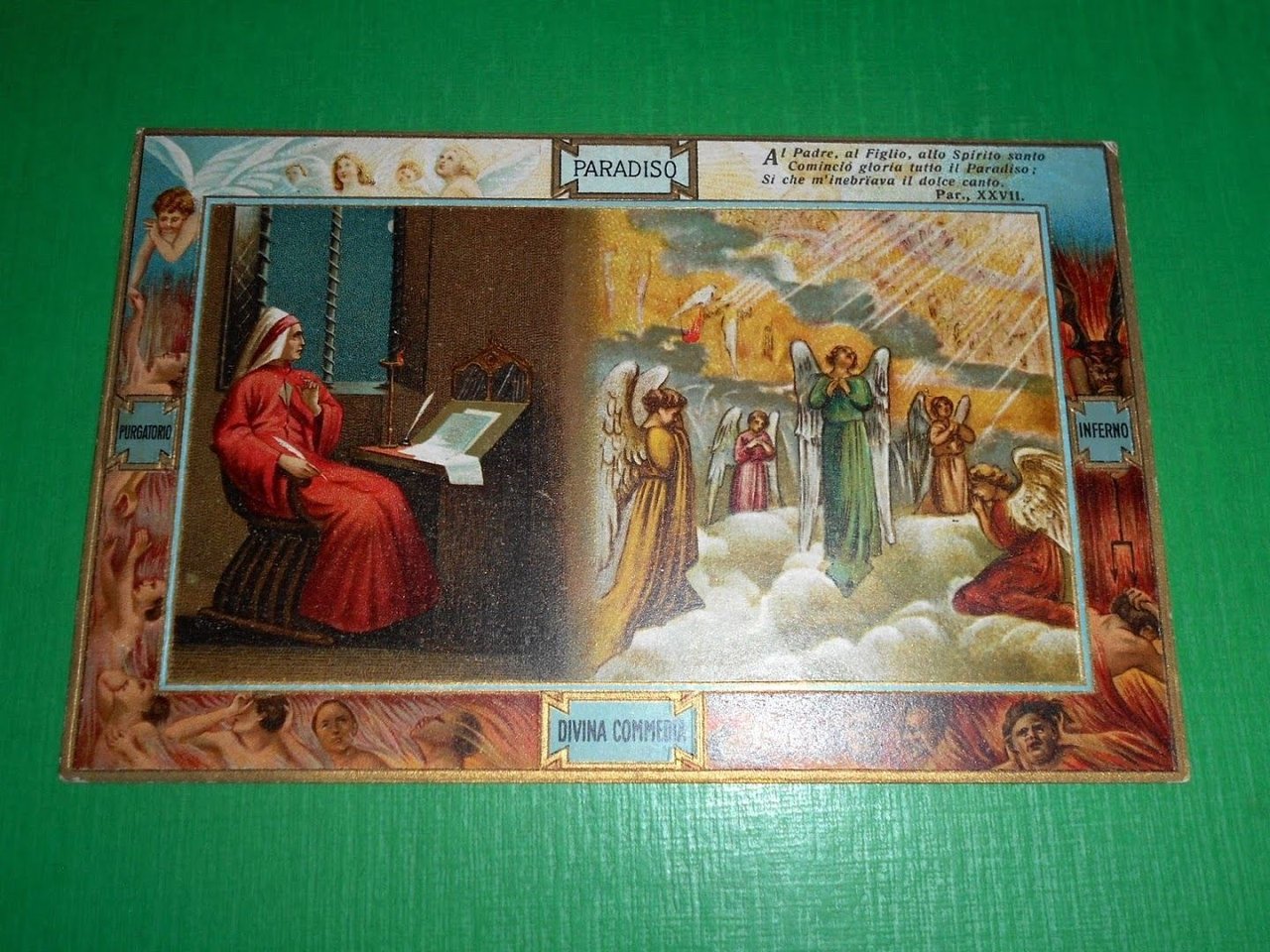 Cartolina Dante - Divina Commedia - Visione del Paradiso 1920 …