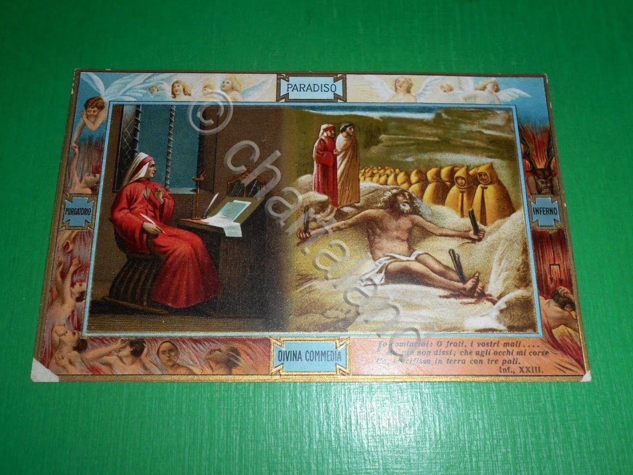 Cartolina Dante - Divina Commedia - Visione di Caifas - …