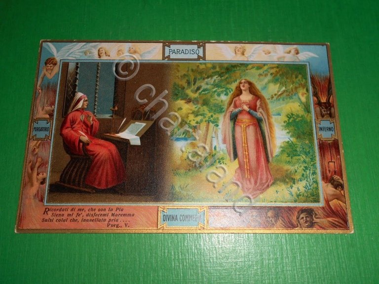 Cartolina Dante - Divina Commedia - Visione di Pia de' …