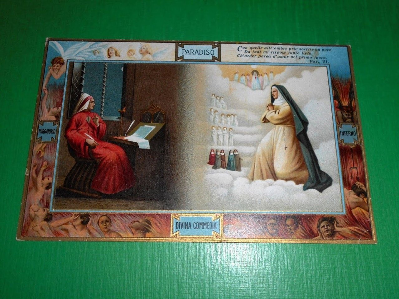 Cartolina Dante - Divina Commedia - Visione di Piccarda Donati …